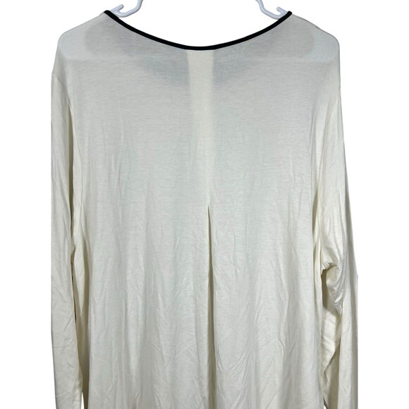 J Jill Wearever Collection Tunic Top Off-White Black Piping Size 2X Capsule - Picture 10 of 12